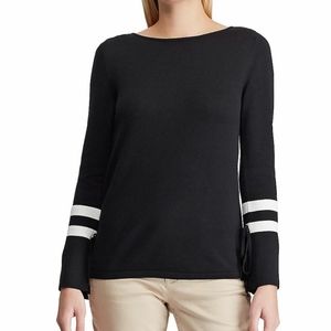 Chaps Striped Bell Sleeve Sweater NWT